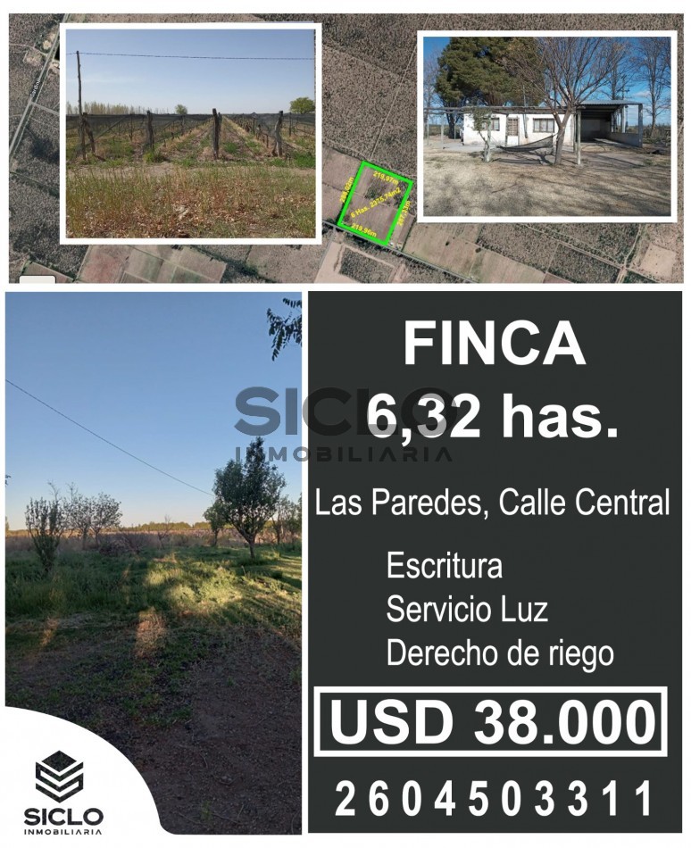PROPIEDAD RURAL DE 6,32Has.